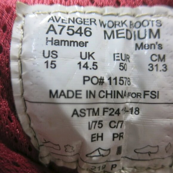 FSI Avenger A7546 Waterproof Leather Rubber Composite Toe Work Boots Footwear 15 - Picture 2 of 7